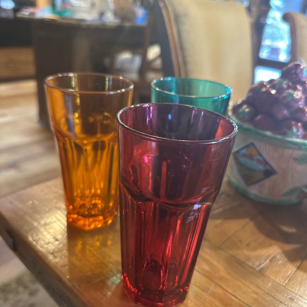 Colorful Glass Tumbler Set